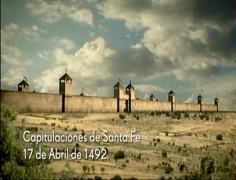 Recreación del Real de Santa Fe en la serie de Televisión Española 